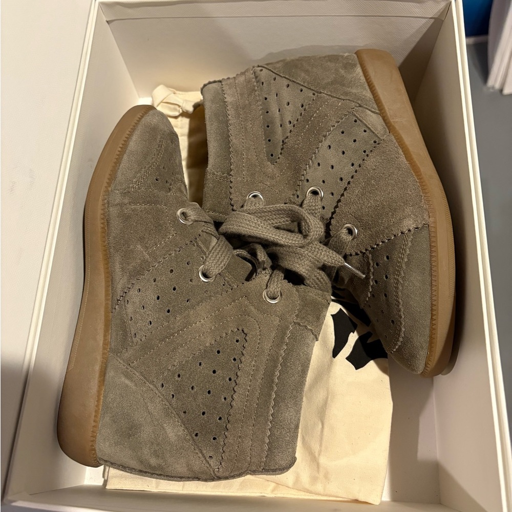 Isabel Marant velvet sneaker wedge